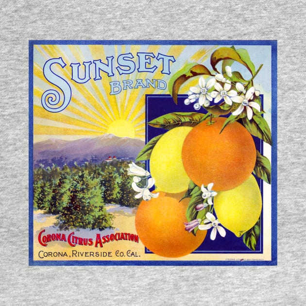 Sunset Brand crate label, circa 1930s by WAITE-SMITH VINTAGE ART